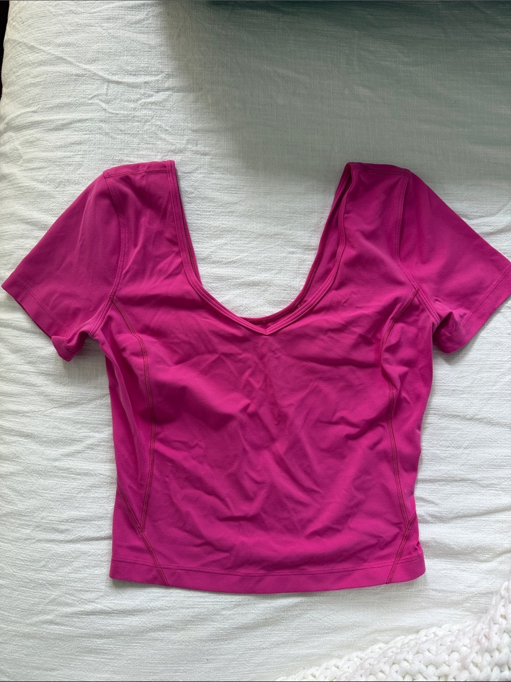 Lululemon Scoop Neck Short Sleeve Top in Fuchsia